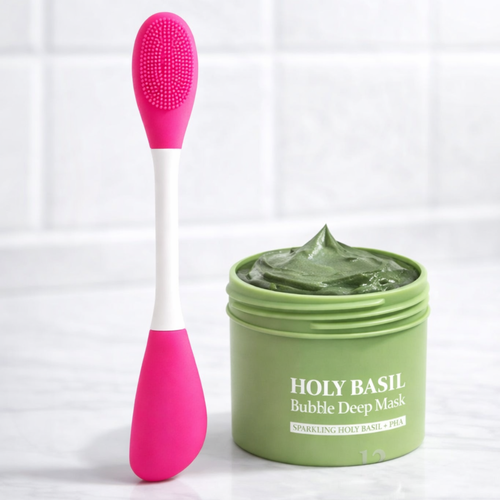 Applicateur en silicone avec brosse intégrée